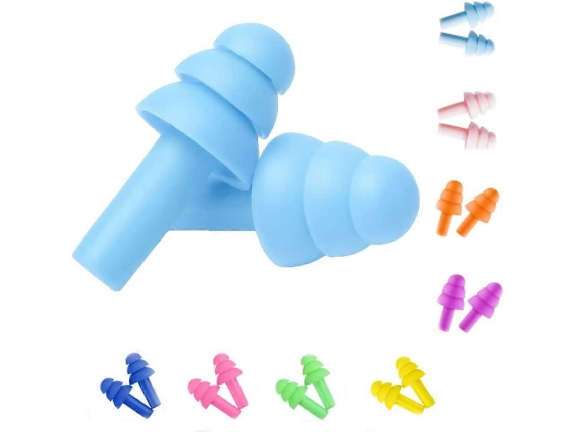 Rebe-tapones Para Oídos Reutilizables Antiruidos Nrr 29 Db Suaves Silicona Para Dormir Nadar Ronquidos Conciertos 8 Pares