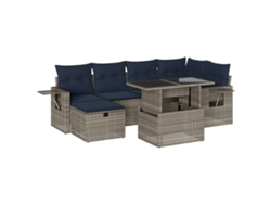 Maison Exclusive - Conjunto De Sofá De Jardín De 7 Piezas Con Cojines, Poliratán Gris
