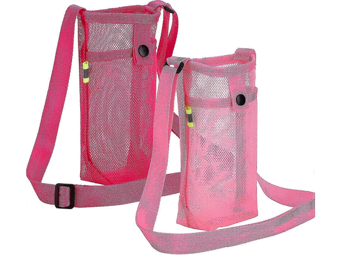 2 soportes para botellas de agua con correa de hombro ajustable para deportes, senderismo y acampada.