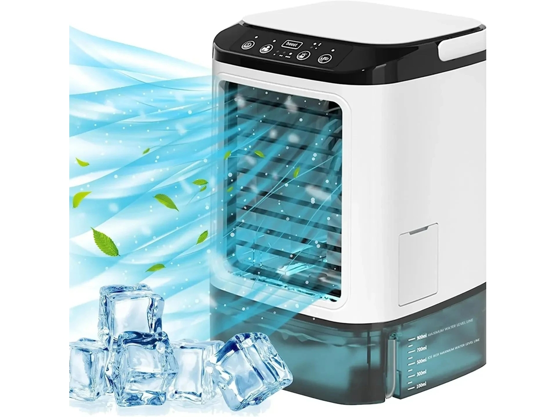 Mini aire acondicionado portátil de 900 ml con humidificador y ventilador, 3 velocidades. Mdug