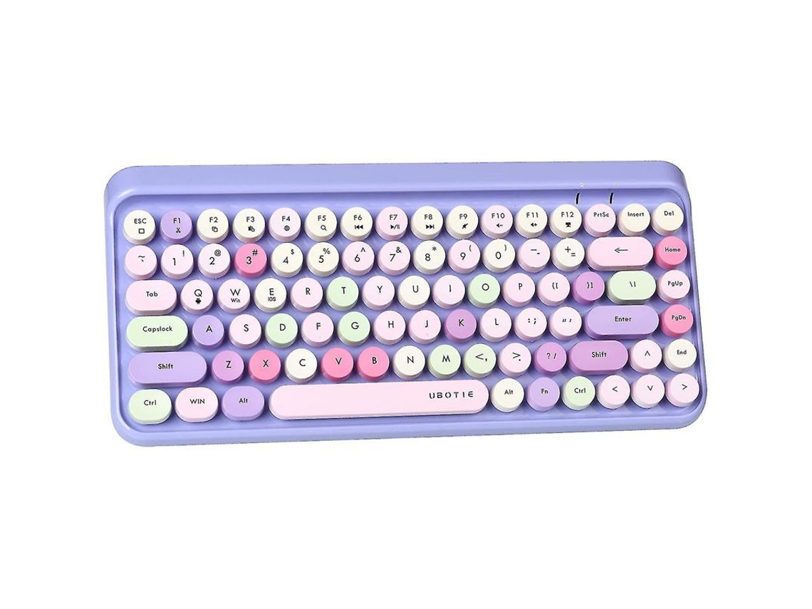 Fasst-teclado Inalámbrico Bluetooth Mini Flexible 84 Teclas Con Diseño Colorido Retro Para Windows Mac Ios Android