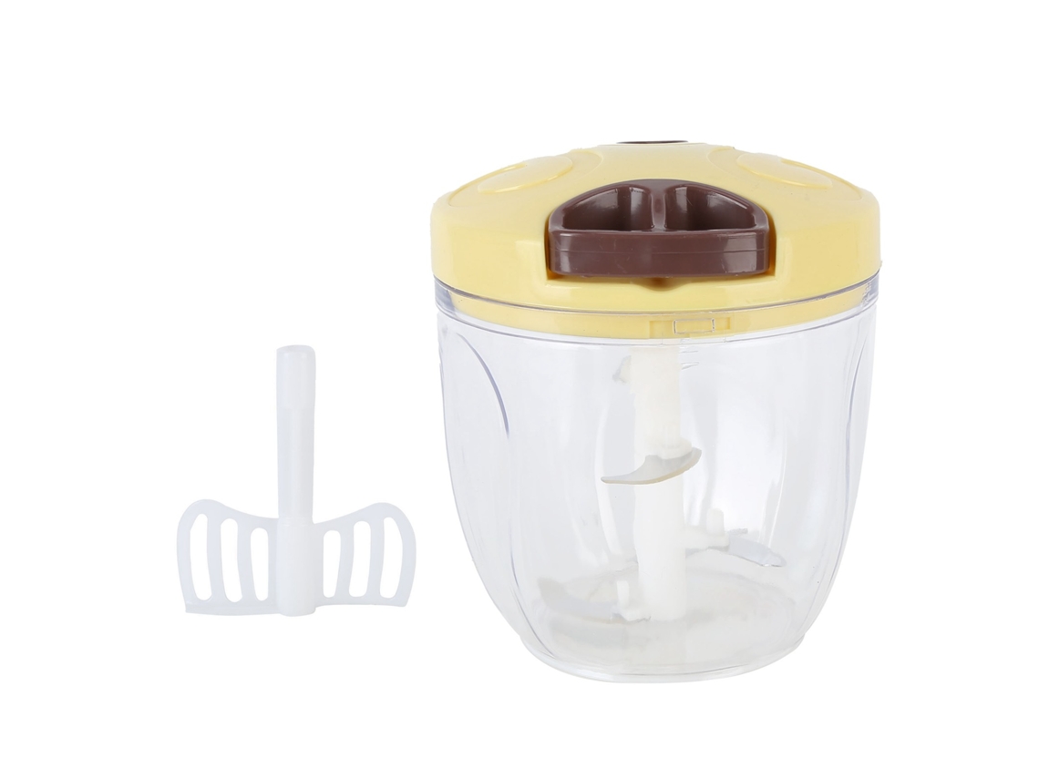 Cortador Manual De Verduras Con Picadora De Carne Para Uso Doméstico, Mango Manual, Pp Y Acero Inoxidable, Beige.