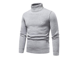 2026-jersey Básico De Cuello Redondo Para Hombre Invierno Ajustado Grueso Tejido Calientito Hru 3xl Gris