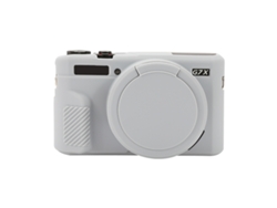 Capa Protetora De Silicone Macio Para Canon Powershot G7x Mark Ii / G7x Ii / G7x2 Com Tampa De Lente Cinza