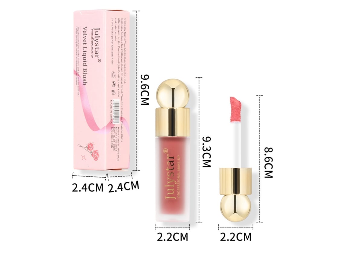 Julystar Blush Líquido Matte De Longa Duração 7.5ml Versátil Para Bochecha, Lábios E Sombra De Olhos