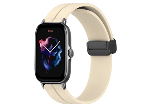 Correa de reloj inteligente para Amazfit GTS 3 Correa de reloj de silicona con cierre magnético de color sólido de 20 mm (Beige)