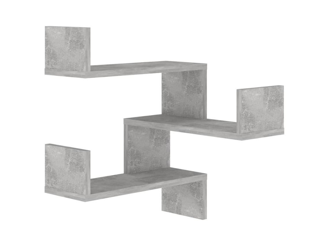 Estante de pared esquinero de madera gris cemento - MAISON EXCLUSIVE