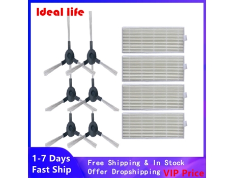 * cepillos laterales 4 * filtro para Blaupunkt Bluebot Xeasy Robot aspirador Robot pieza de aspiradora filtros de herramienta de limpieza del hogar
