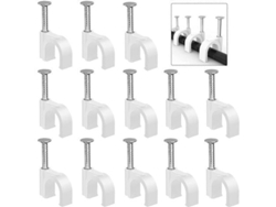 400 Bridas Redondas Para Cables Con Ganchos De Acero, 4 Tamaños: 4 Mm/6 Mm/8 Mm/10 Mm, Organizador De Cables Blanco