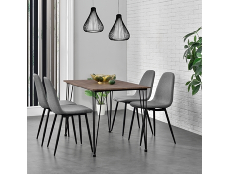 Juego de Sillas de Comedor [EN.CASA] (2 Un - Gris - 86x46x54 cm - Hierro y Tela)