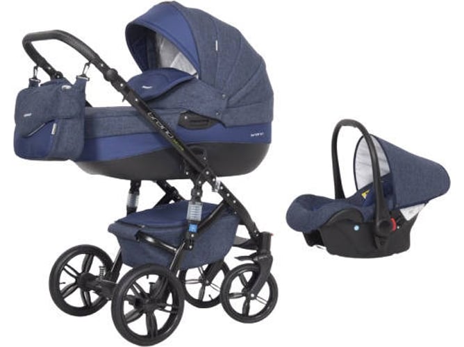 Carrito de Bebé Individual RIKO Brano Natural + Carlo Isofix Ready Denim