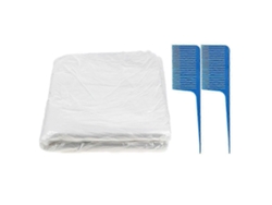 Juego de 50 capas desechables para cortar el cabello, incluye peine de salón.