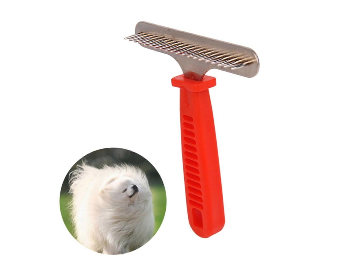 Peine para el cuidado del pelaje canino con mango ergonómico, cepillo sintético para eliminar el pelo largo de perros y gatos.