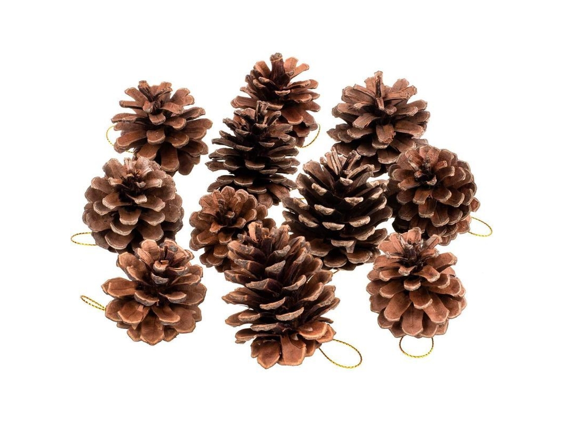 12 Pinos Navideños De 3-4 Cm Con Cuerda, Artículos Decorativos Naturales En Masa Para Manualidades Y Decoración Del Hogar.