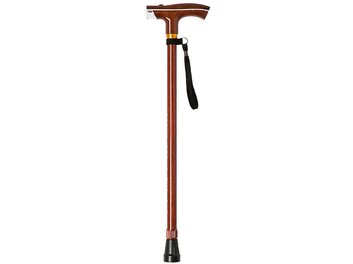 Bastón plegable con luz LED, ajustable y con bolsa de transporte.