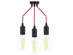 Lámpara de Techo LEDBYLED Berny 3 (Negro/Rojo)