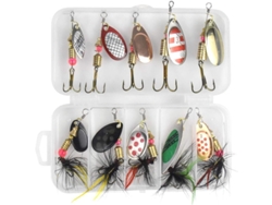 10 Señuelos De Pesca Con Señuelos Giratorios Y Lentejuelas, Señuelos Giratorios Con Resorte, 3-7 G, Caja De Almacenamiento