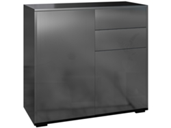 Cómoda/aparador/mueble De Almacenamiento Con 2 Cajones, 2 Puertas Y Estante, 79 X 36 X 74 Cm, Negro Brillante.