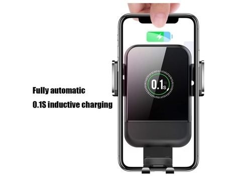 Cargador Coche Inalámbrico Teléfono Qi Compatible Más para Apple, Samsung Galaxy S9 S8, Galaxy S9+ BISBISOUS Negro