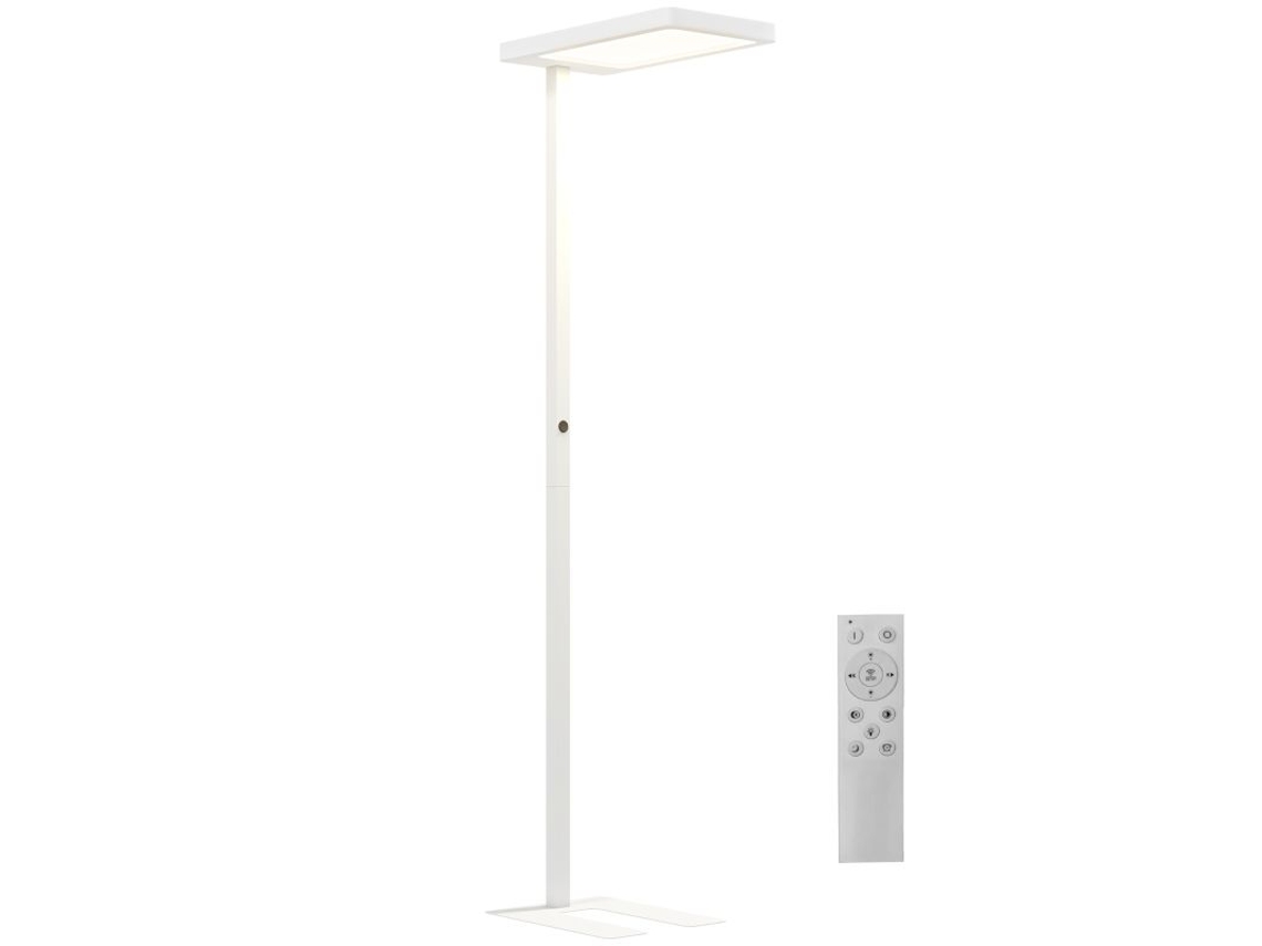 Lámpara De Pie Led Regulable Para Salón, Espectro Completo, Cuidado De La Vista, Mando A Distancia, 60 X 32 X 196 Cm, Blanco