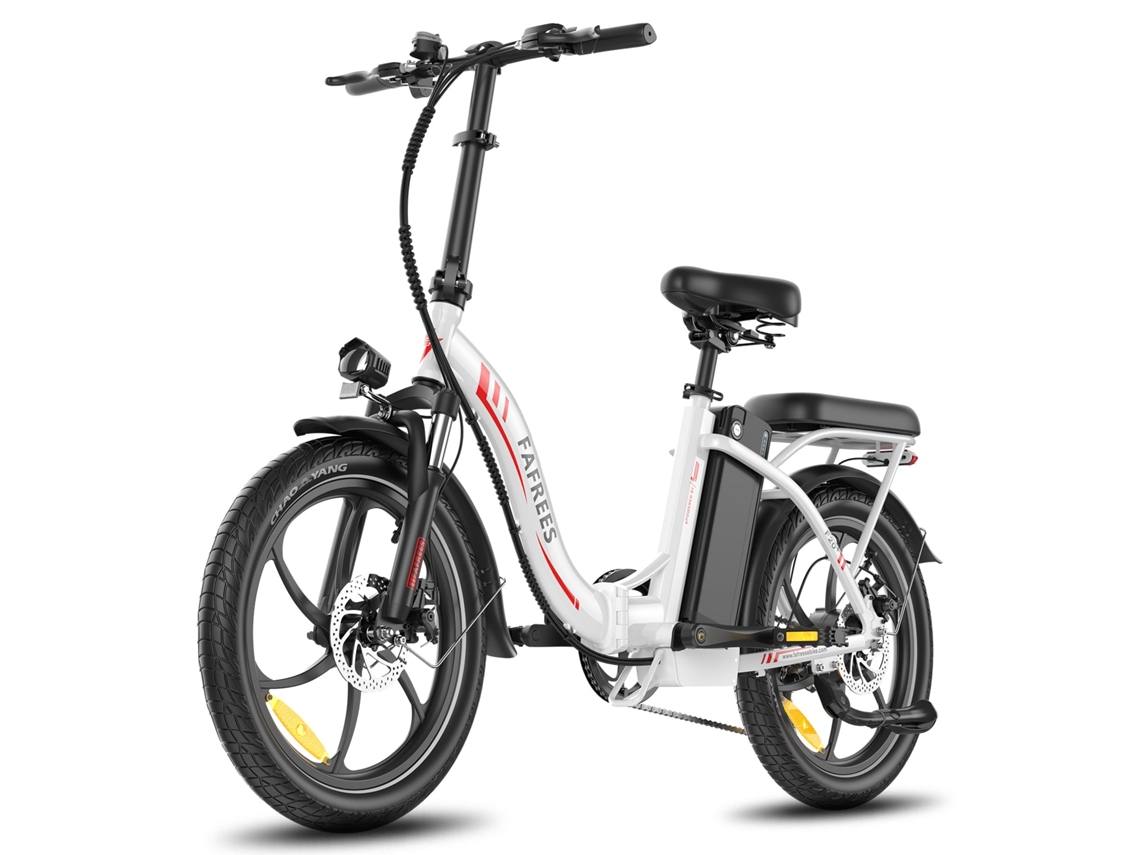 Bicicleta eléctrica Fafrees F20, motor de 250 W, batería de 36 V 20 Ah, neumáticos de 20 pulgadas, frenos de disco mecánicos, color blanco