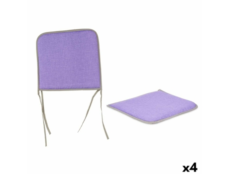 Cojín para sillas Lila 38x2,5x38 cm (4 Unidades)