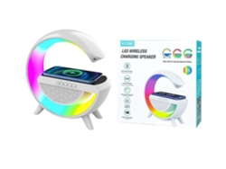 Altavoz portátil inalámbrico RGB blanco Stelasplen BT 2301, 2 en 1, compatible con MagSafe/carga inalámbrica