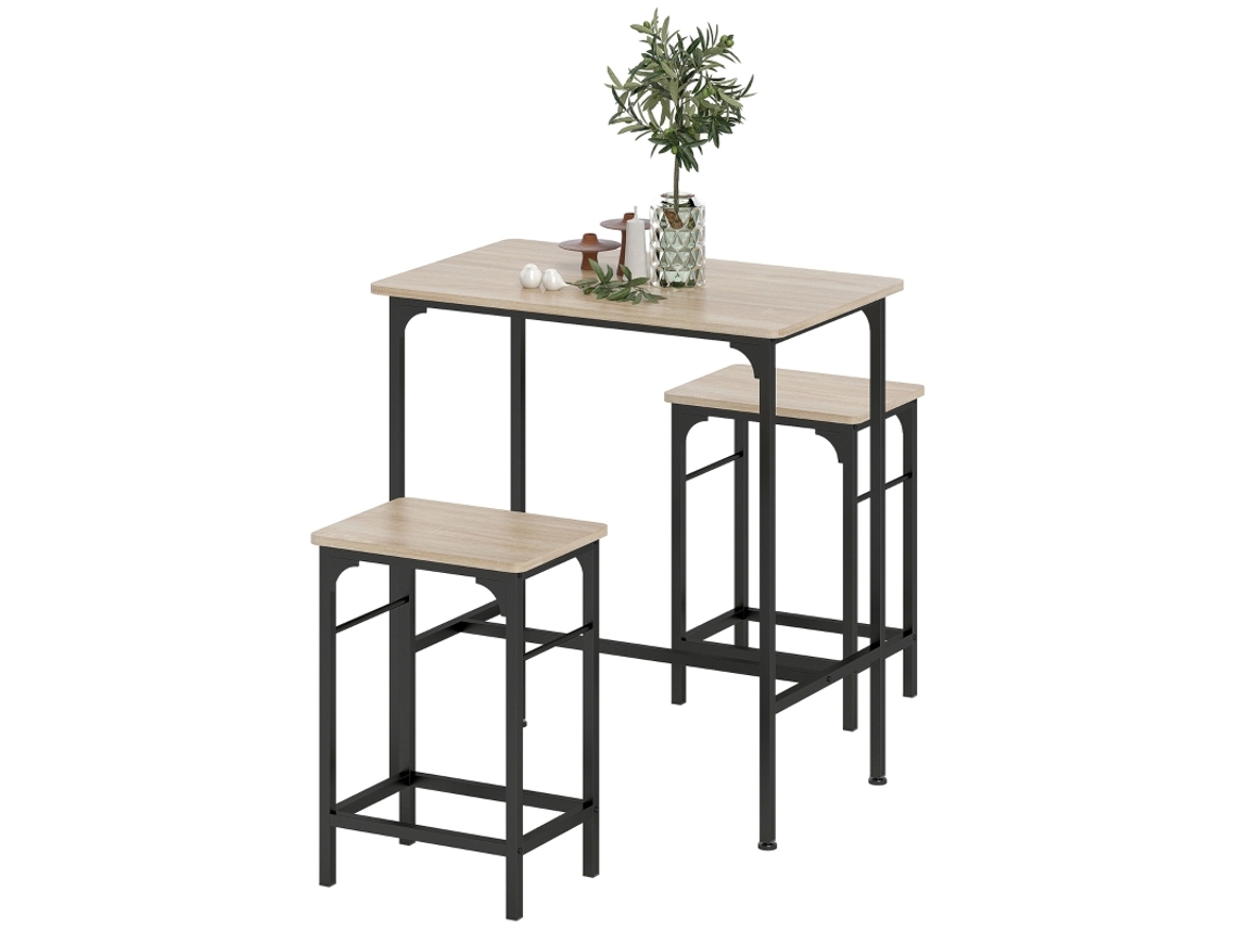 Conjunto De Barra Y Sillas, La Mesa De Comedor Viene Con Dos Sillas Con Almohadillas Antideslizantes Para Los Pies.