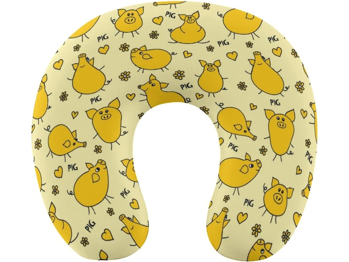 Almohada Viaje Forma Cerdito, Espuma Viscoelástica Viscoelástica Fácil Relajación Cómodos Familia.brfácil