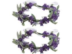 Nuobesty Coroas De Flores Roxas E Lavanda Em Tecido, Com 2, Faixa De Cabeça Leve E Confortável