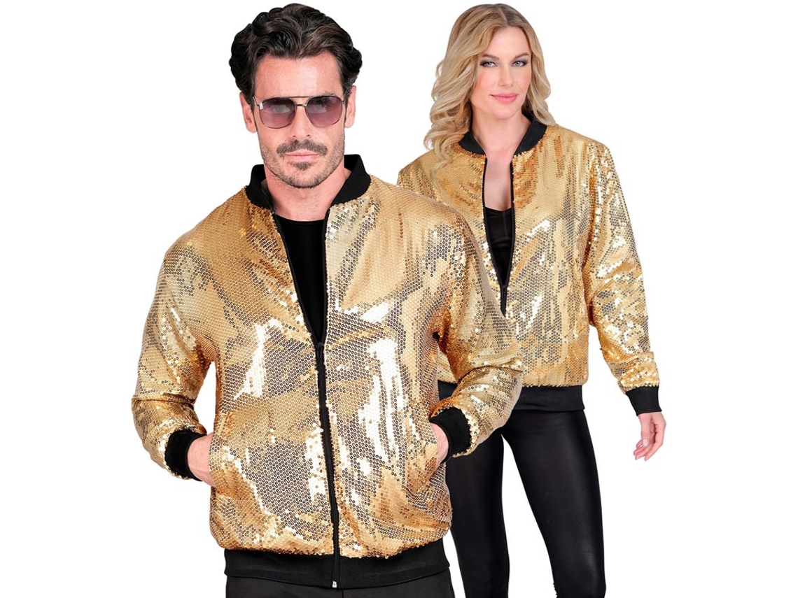 Bomber Fiesta dorado con lentejuelas para adulto
