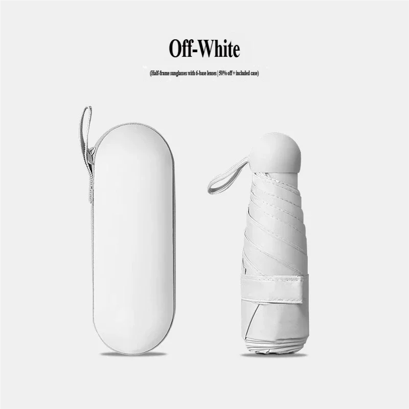 (blanco 6k) Mini Paraguas Monobloque Con Protección Uv Y Revestimiento De Protección Uv
