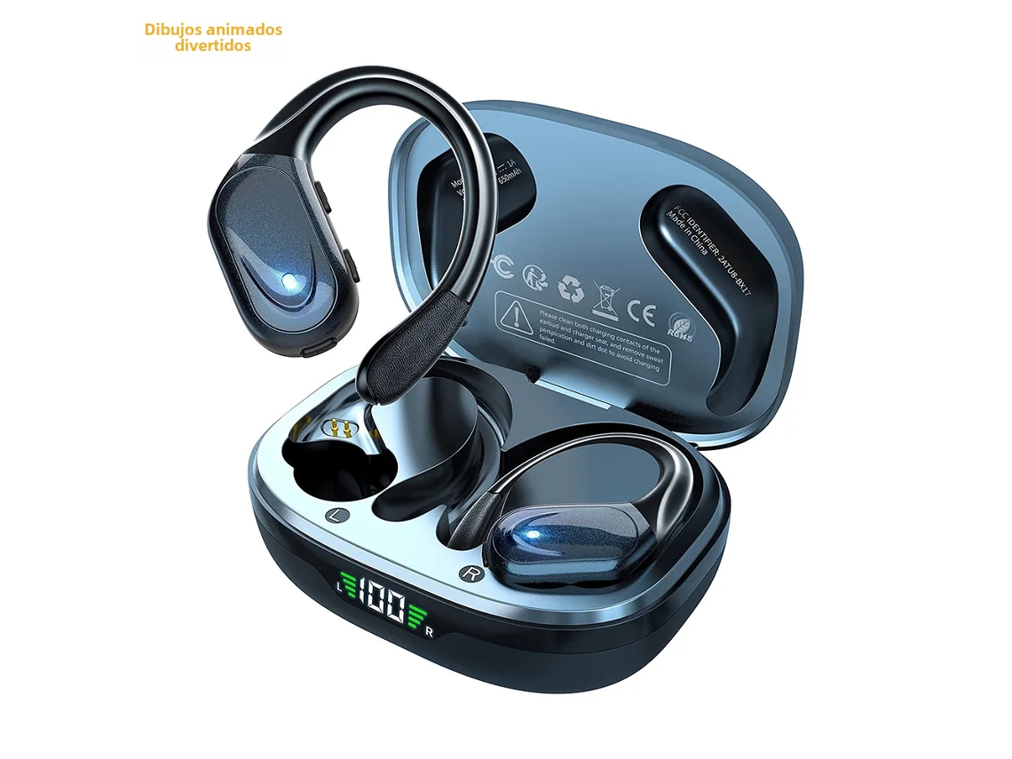 Auriculares Inalámbricos Para Correr, Duración De Batería De 75 Horas, Diseño De Gancho Para La Oreja A Prueba De Agua, Micrófono.