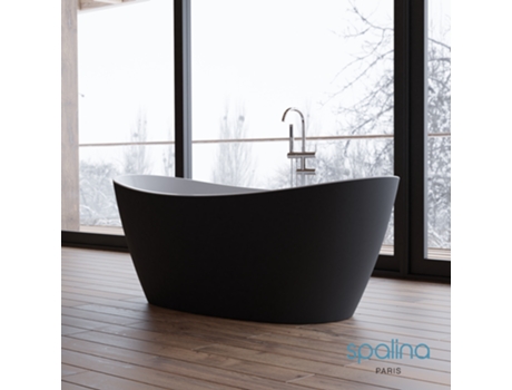 NEROON 2.0 Noire, Bañera exenta oval L. 170 x l. 80 cm, by SPALINA