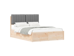 Maison Exclusive - Estructura De Cama Con Cabecera Tapizada Gris Claro