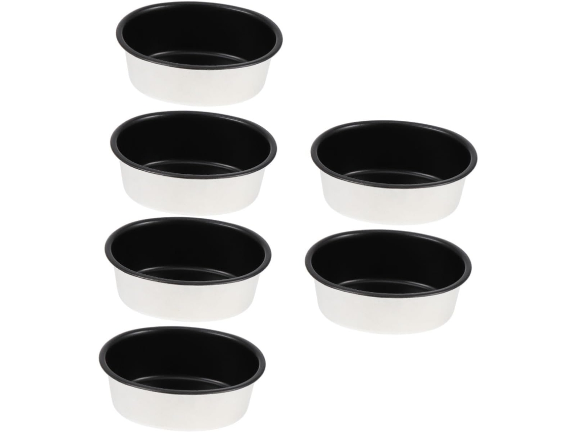 6 Moldes Ovalados De Aluminio Para Pasteles Y Tartas De Queso, Antideslizantes Y Resistentes Al Horno.