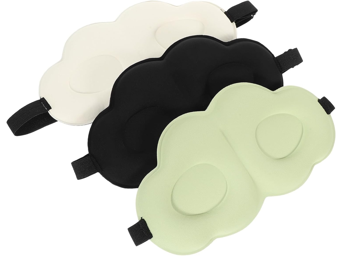 Conjunto De 3 Máscaras De Dormir Leves Em Tecido Gelado, Portáteis E Respiráveis, Para Uso Em Casa E Fora De Casa.