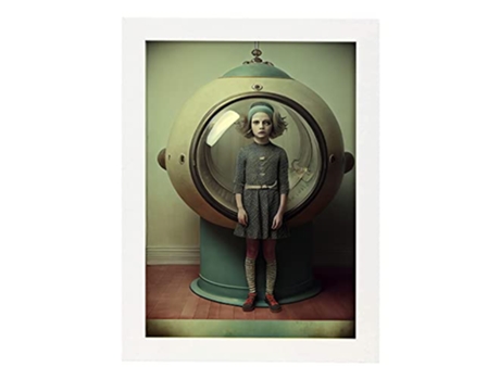 NACNIC Poster Cama Cápsula En Estilo Surrealismo Cinematográfico Ilustraciones Y Grabados De Historieta Abstracta Y Artística A3 Marcos Blancos
