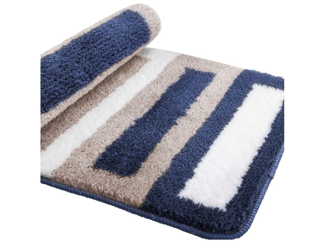 2026-tapete De Baño Antideslizante Linjou Microfibra Suave Absorbente Rápido Secado Lavable A Máquina 40x60cm Azul Azul