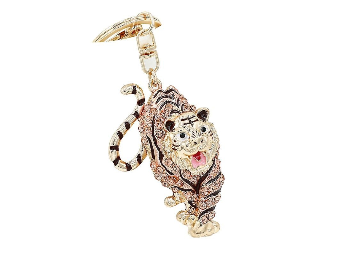 2026-llavero De Tigre De Aleación Con Piedras Strass, Artesanía Finita, Regalo Para Amigos, Portátil Y Decorativo