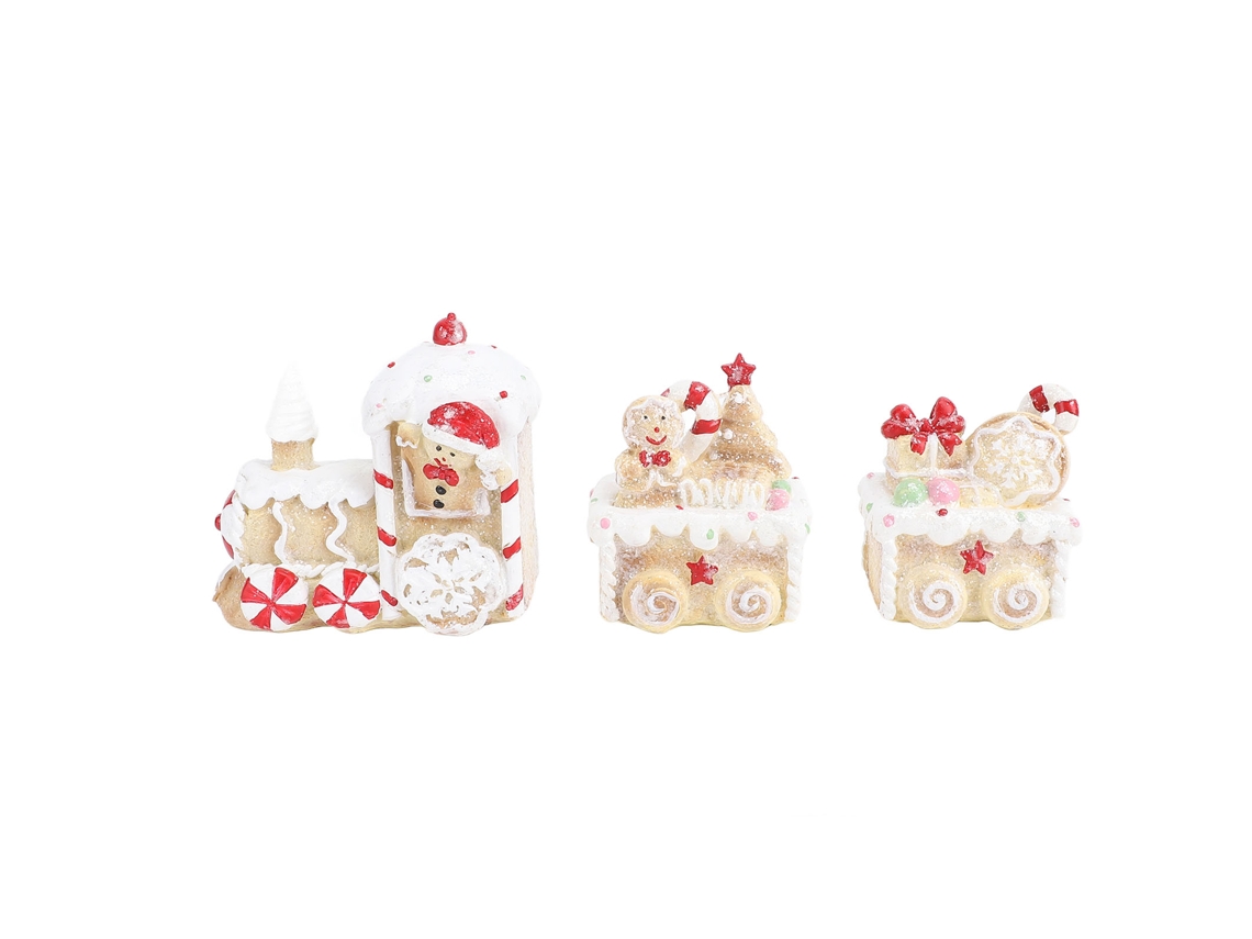 Figura decorativa de resina con forma de tren navideño