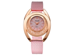 Relógio De Quartzo Feminino Com Pulseira De Liga Fashion Padrão De Dial Céu Estrelado Casual (café)