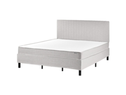 Cama De Casal Beliani Countess De Tecido Cinzento 180x200