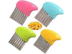Juego de 4 cortadores ondulados de acero inoxidable para cortar patatas, seguros y duraderos para frutas y verduras. Everley891