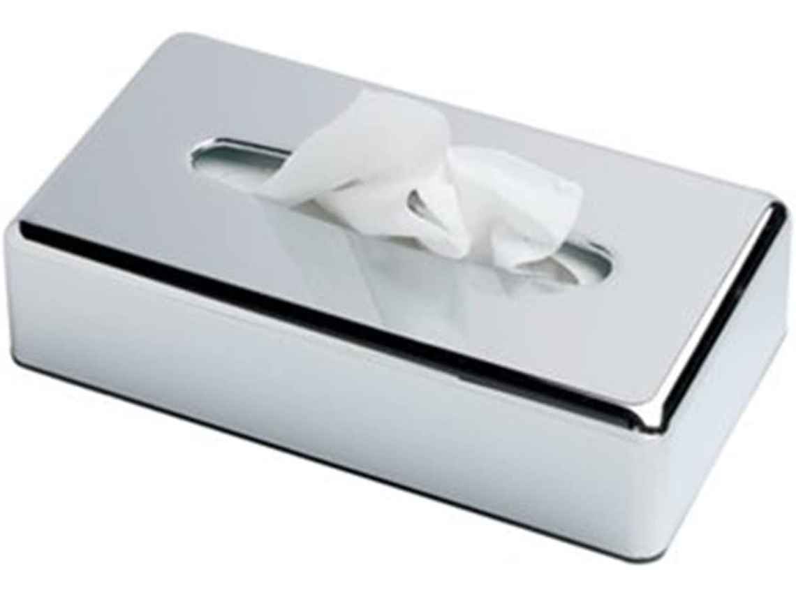 Servilletero rectangular Jortmrd con dispensador plano para discos de baño (cromado y plateado)