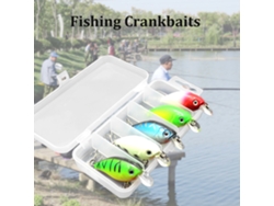 2026rebe-5pcs Lures De Pesca Cebo Duro Crankbaits En Caja De Almacenamiento Con Anzuelos De Acero Inoxidable