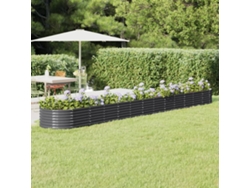 Jardinera elevada de acero con recubrimiento en polvo antracita, 512 x 80 x 36 cm, DKD Home Decor