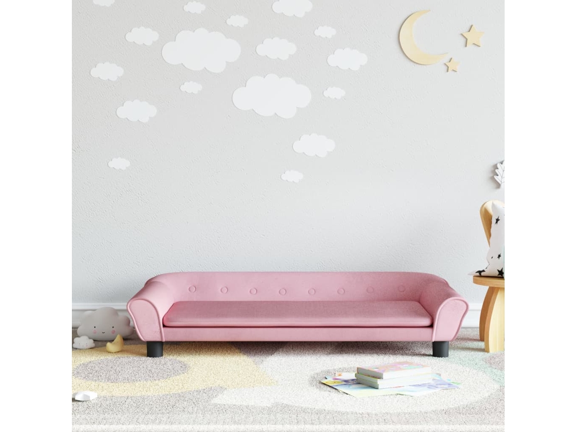 Sofá Para Niños | Sofá Infantil De Terciopelo Rosa 100x50x26 Cm Wsd222382