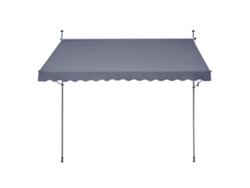 Toldo para patio Succebuy de 138 x 47 pulgadas con manivela, gris oscuro, cubierta retráctil para parasol