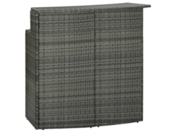 Mesa alta de jardín 120x55x110 cm mimbre Pe gris